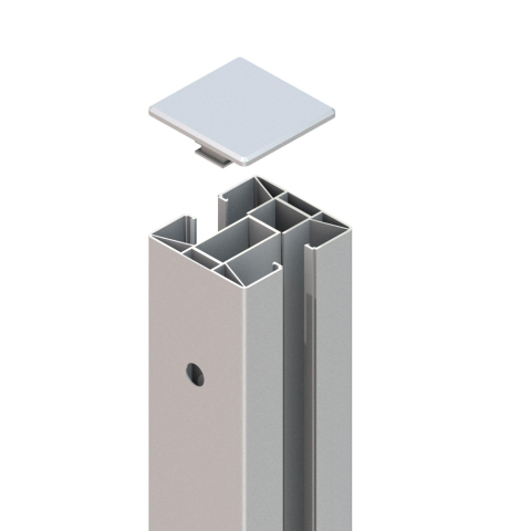 System Klemmpfosten 2313, silber 193cm