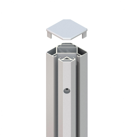 System Eck-Klemmpfosten 2315, silber 193cm