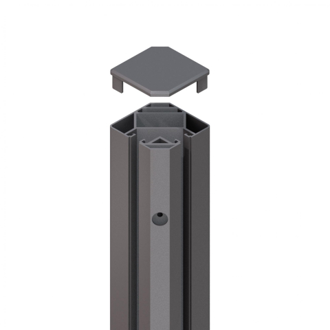 System Eck-Klemmpfosten 2342, anthrazit 193cm