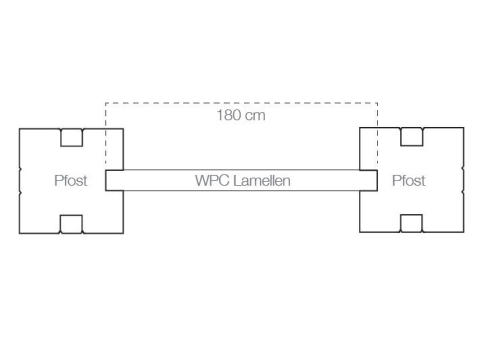 Elephant Steckzaun Modular 91 WPC steingrau 180x91cm, Leiste Anthrazit