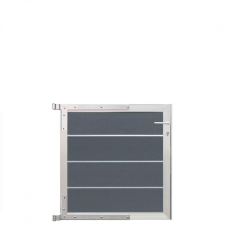 Elephant Zauntor Modular 91 WPC steingrau 90x93cm, Leiste Silber - DIN links