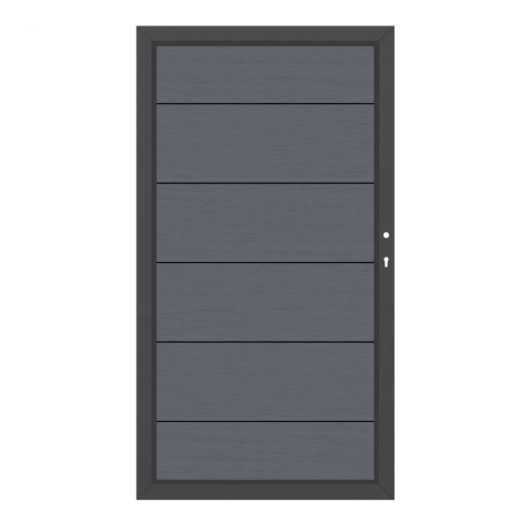 System WPC XL Tor anthrazit 2499, DIN rechts H:180cm, Sonderbreite