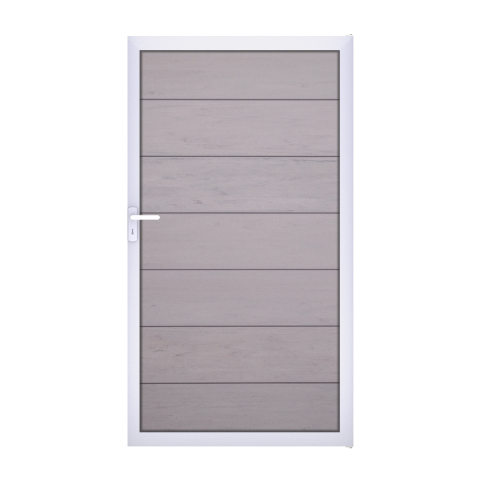 GrojaSolid Grande BPC Steckzaun Universal Tor 100x180cm BiColor-Sand-silber