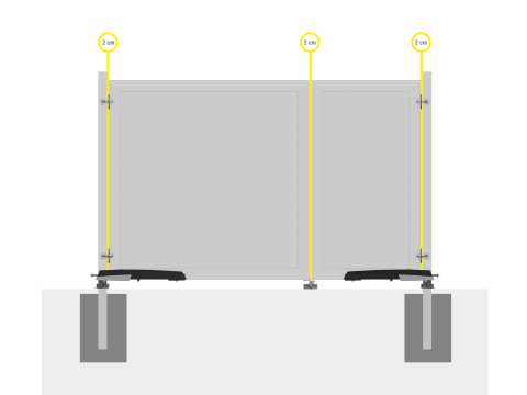 System WPC Platinum Doppeltor braun 4588 mit E-Antrieb H:180cm, Anthrazitrahmen, Sonderbreite