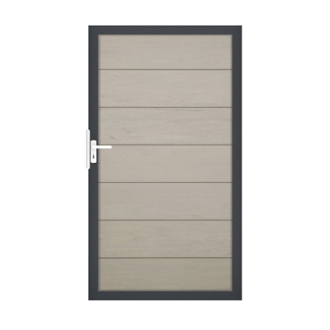 Groja Solid Grande BPC Steckzaun Tor Sonderbreite H:180cm Bicolor Sand, anthrazit DB703