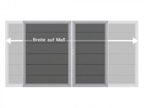 Design WPC Alu Doppeltor anthrazit 4589 mit E-Antrieb H:180cm, Sonderbreite