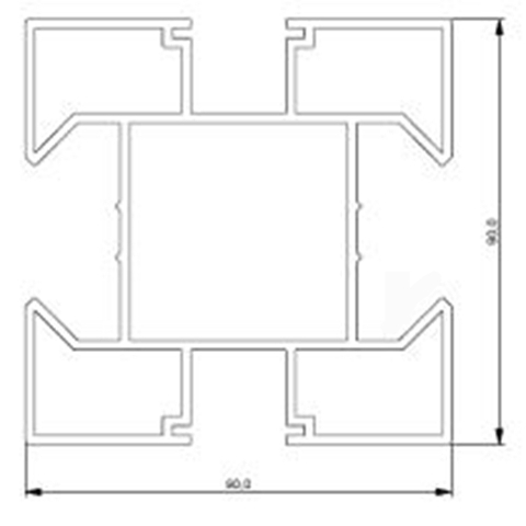 Aluminiumpfosten Typ C Eckpfosten variable 9x9x250 cm